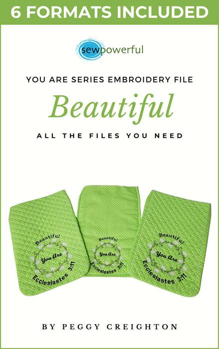 You Are - Machine Embroidery Flap Design Series - Beautiful