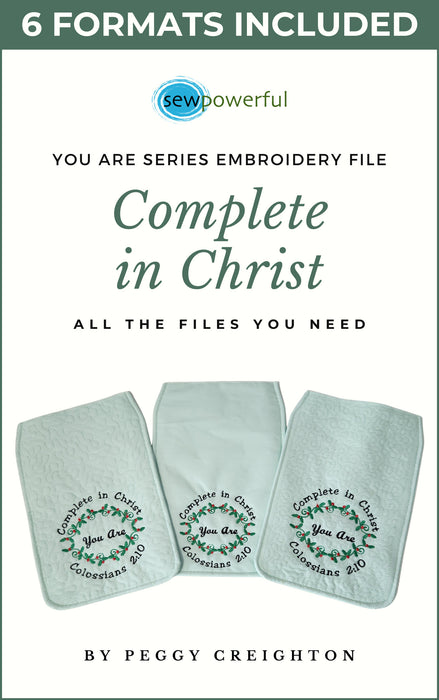 You Are - Machine Embroidery Flap Design Series - Complete In Christ