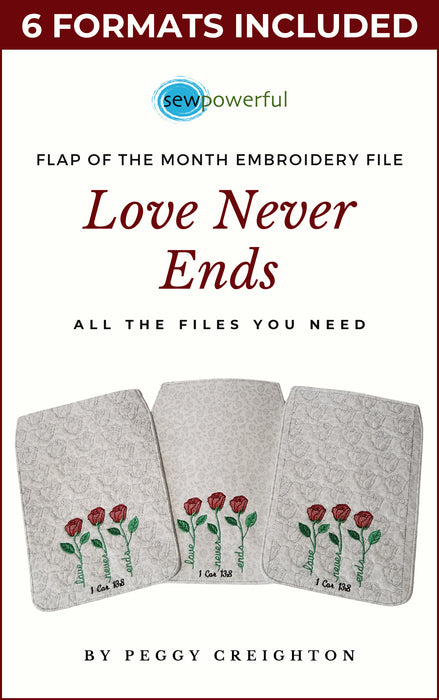 Machine Embroidery Flap Design Series - Love Never Ends