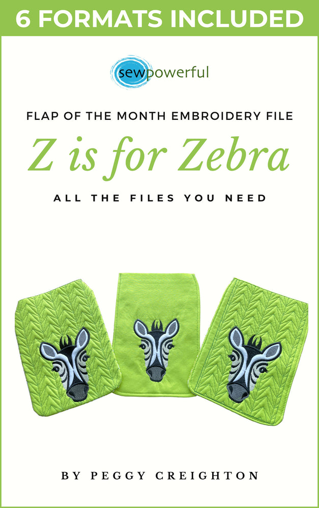 Z is for Zebra - Machine Embroidery Flap Of The Month
