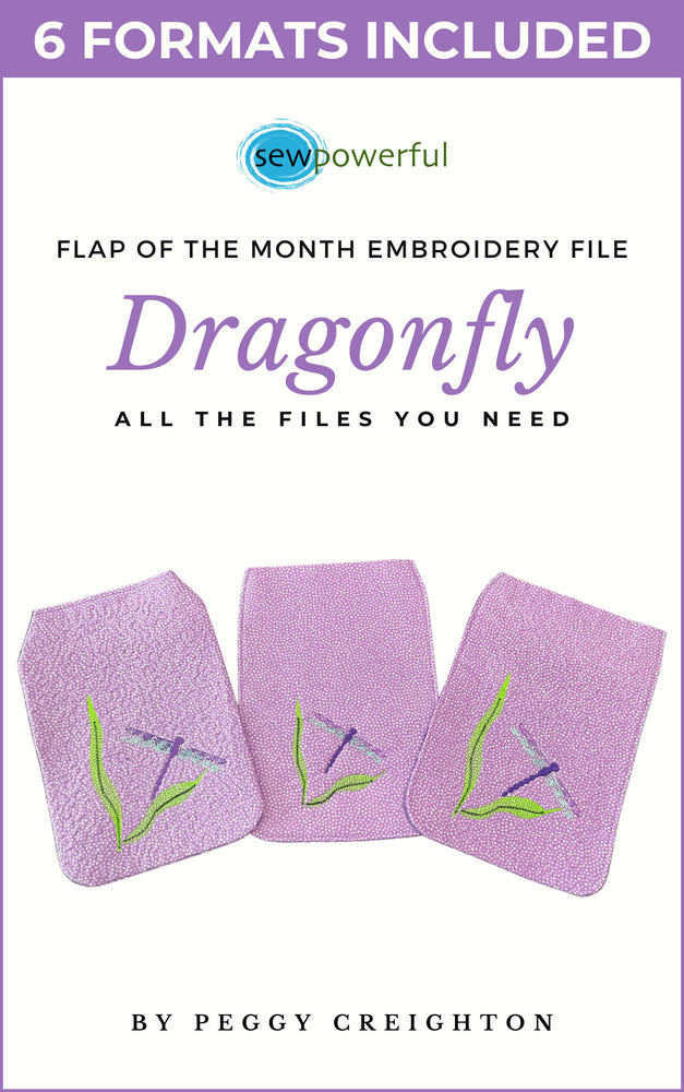 Dragonfly - Machine Embroidery Flap Of  The Month