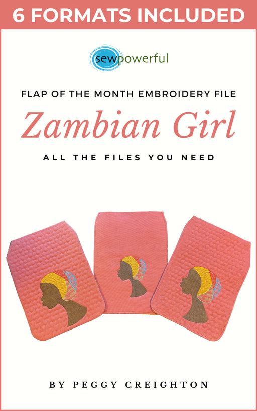 Zambian Girl- Machine Embroidery Flap Of The Month