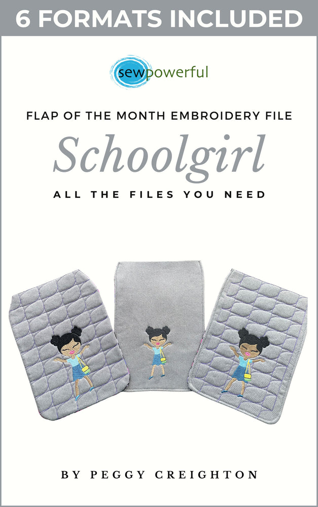 Schoolgirl - Machine Embroidery Flap Of The Month